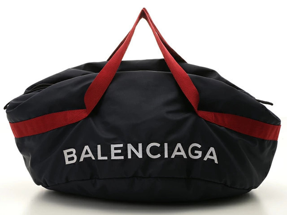 Balenciaga bag wheel Boston drawstring Navy Blue red